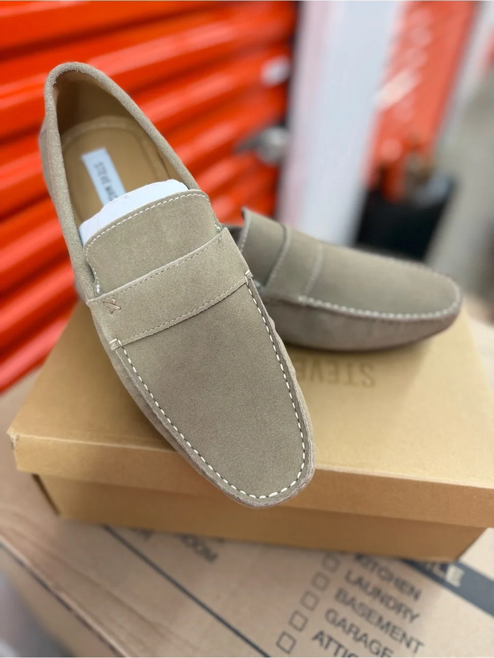 Steve Madden Olive Suede Penny Loafers